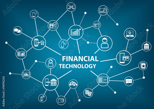 Financial Technology (Fin-Tech) concept as vector illustration background