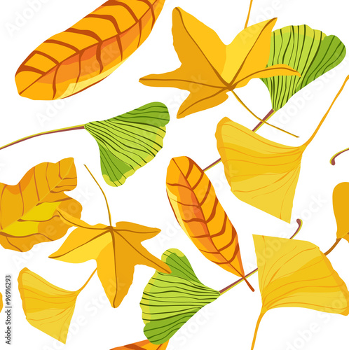 Autumn leaves seamless background pattern, scalable vector wallp