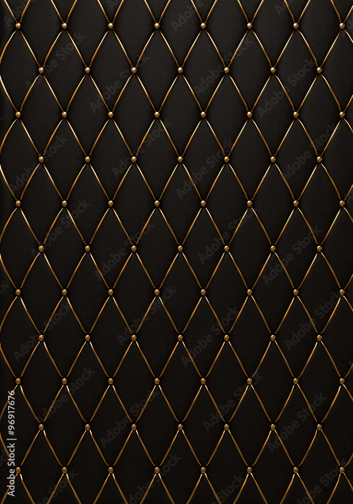 Fototapeta premium The red leather texture of the quilted skin