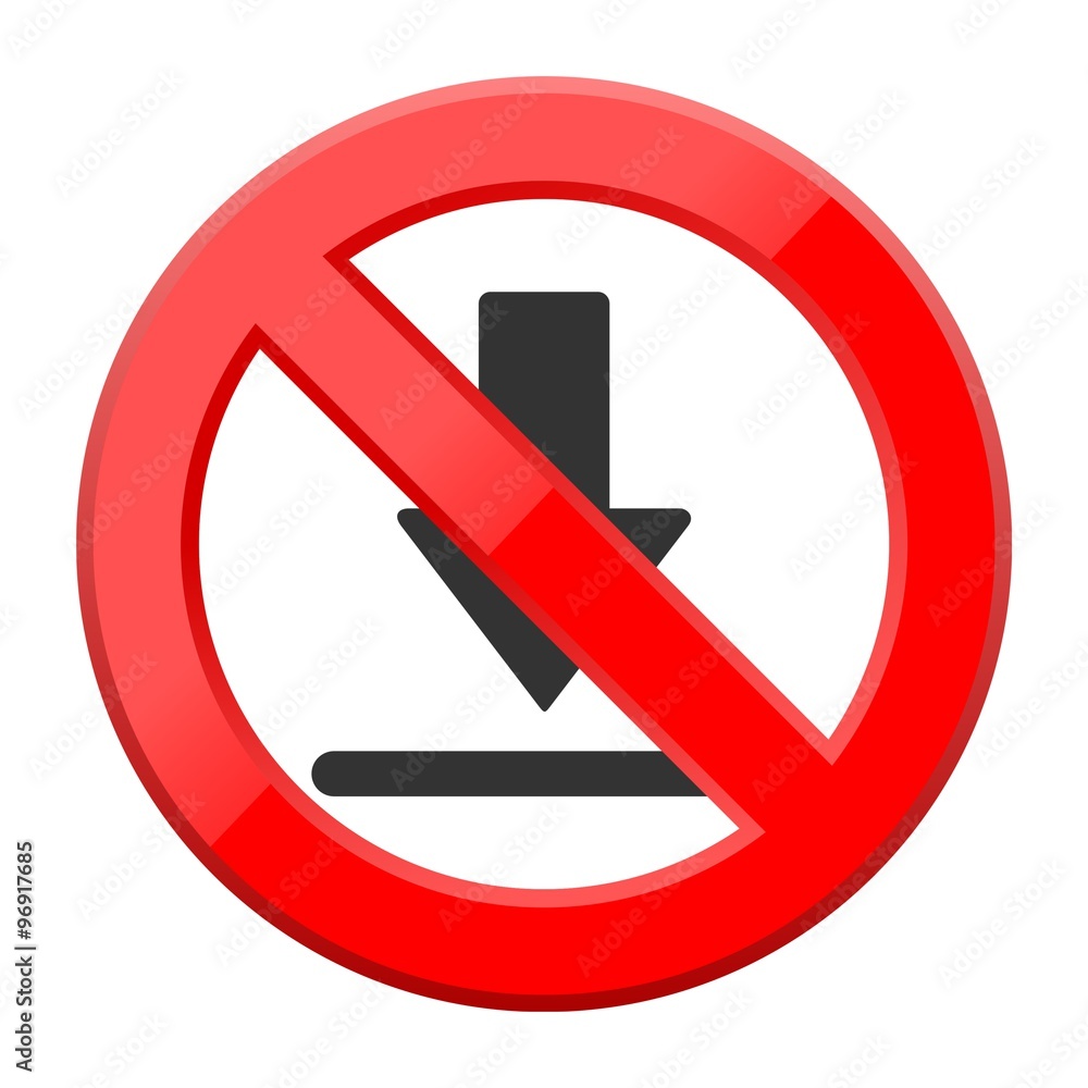 Red isolated click graphic with restricted download sign not allowed Red isolated click graphic with restricted download sign not allowed