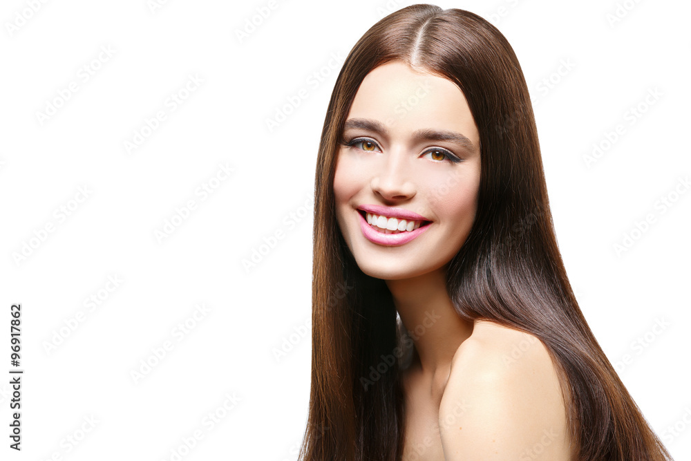 Beautiful happy girl with healthy shiny hair Beautiful happy girl with healthy shiny hair