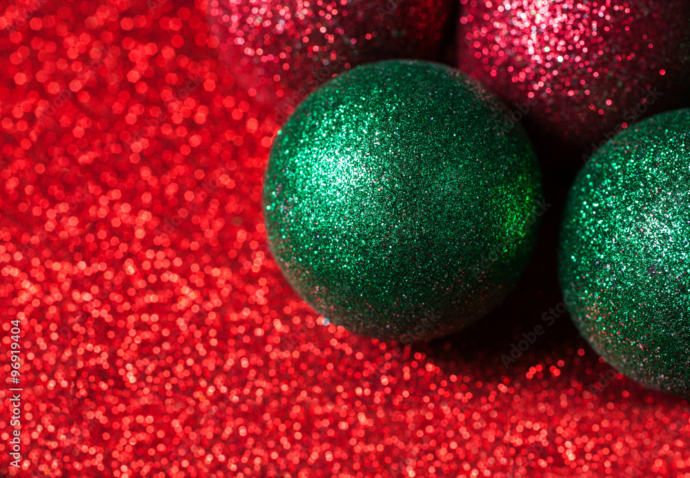 Christmas background with red and green balls Christmas background with red and green balls