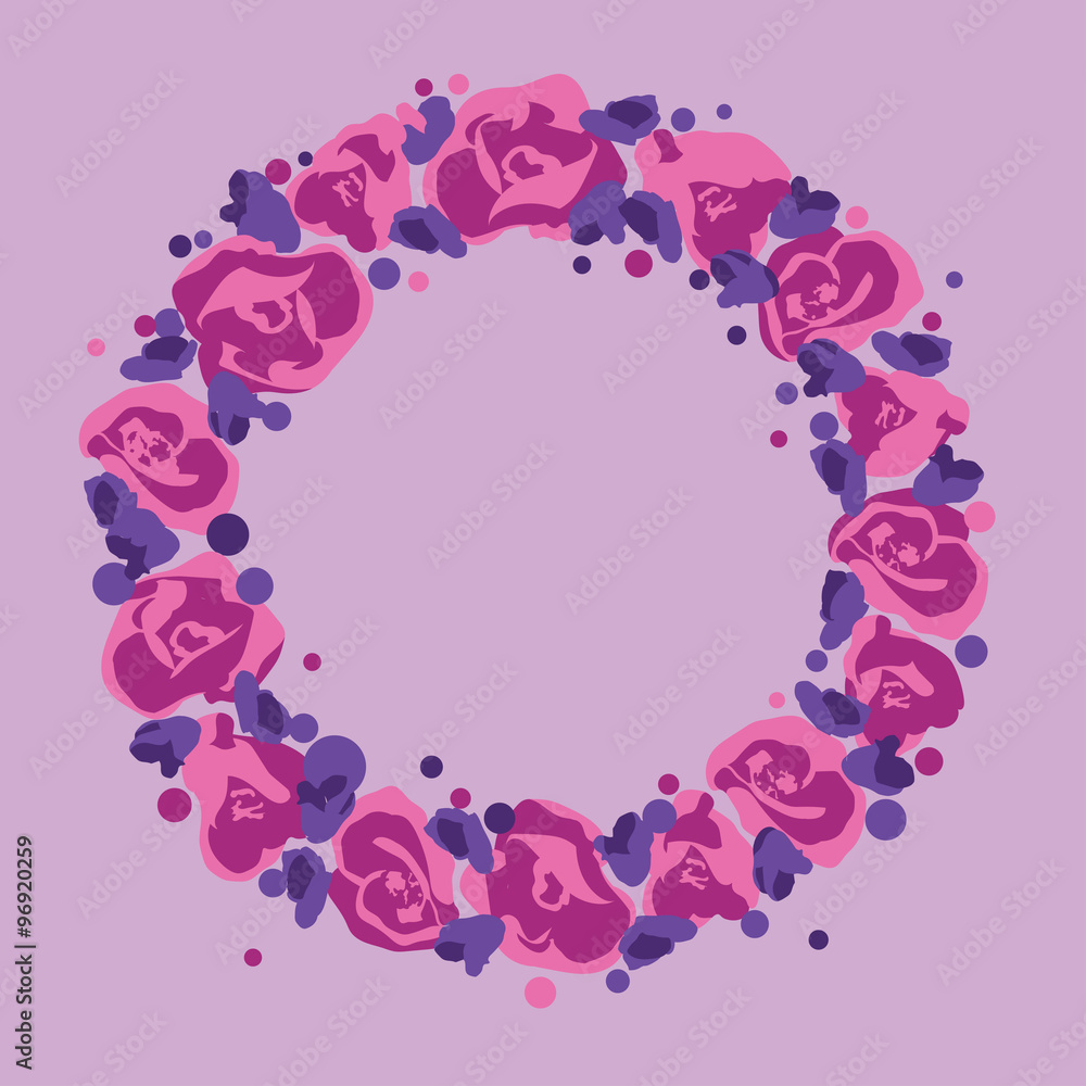Vector wreath with flowers