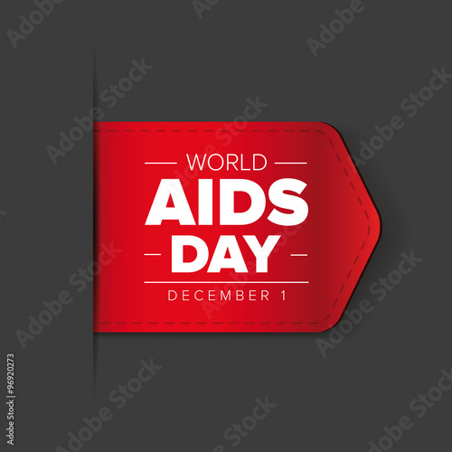 World AIDS Day - December 1 red ribbon