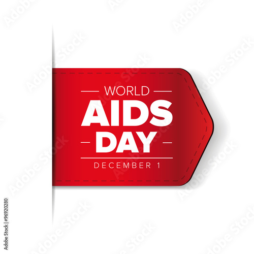 World AIDS Day - December 1 red ribbon
