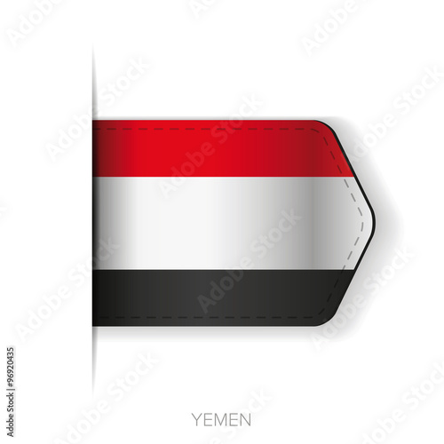 Yemen flag vector ribbon
