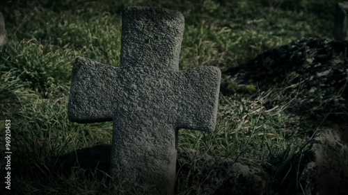 Old cemetery and stone cross