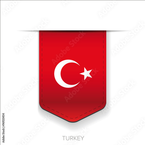 Turkey flag vector ribbon