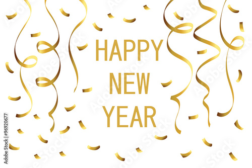 Goldene Luftschlangen mit Konfetti