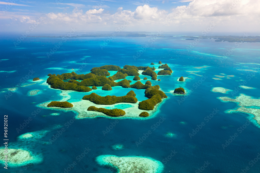 Fototapeta premium Palau islands from above