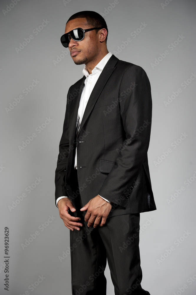 Fototapeta premium Attractive African American Male in A Suit