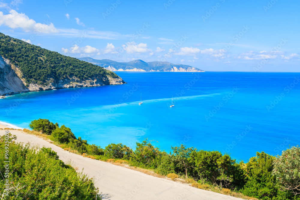 Wunschmotiv: Road to beautiful Myrtos beach on Kefalonia island, Greece #96925026