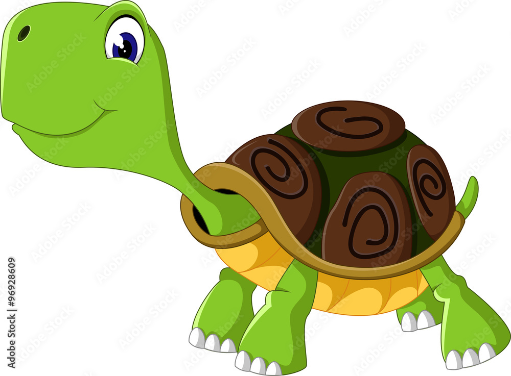 Fototapeta premium Cute cartoon turtle of illustration 