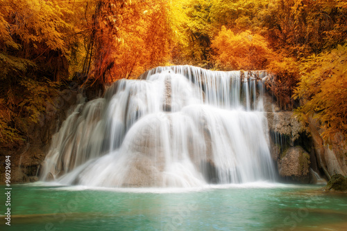 Fototapeta Naklejka Na Ścianę i Meble -  Deep forest Waterfall in Kanchanaburi
