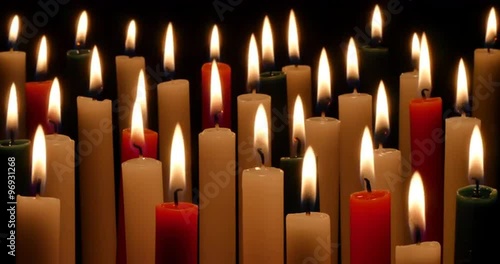 Red, White and Green candles