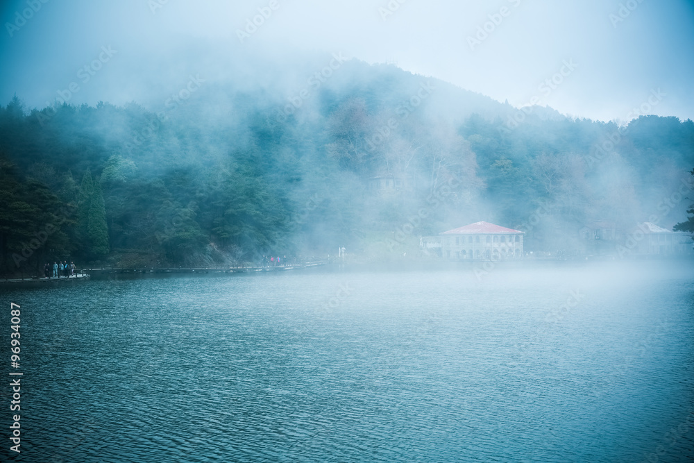 mist and cloud on the lake