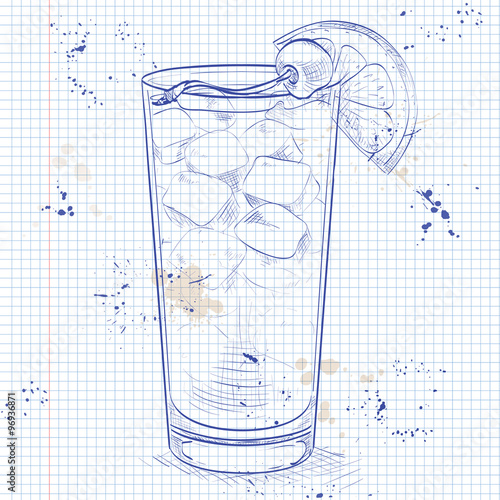 Cocktail Harvey Wallbanger on a notebook page
