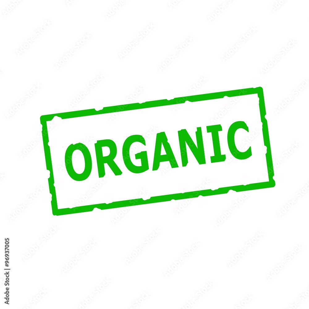 Organic Green stamp text on Rectangular white background Organic Green stamp text on Rectangular white background