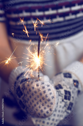Woman holding a Christmas Decorations