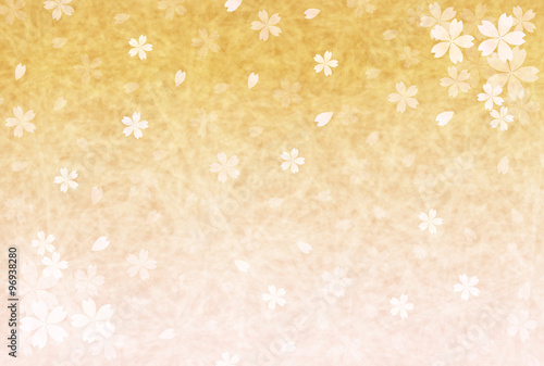 桜　和紙　年賀状　背景