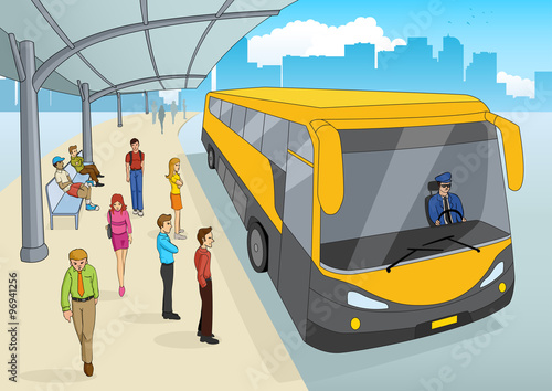People At Bus Station