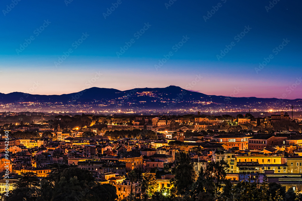 Roma cityscape at twilight