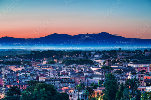 Roma cityscape at twilight