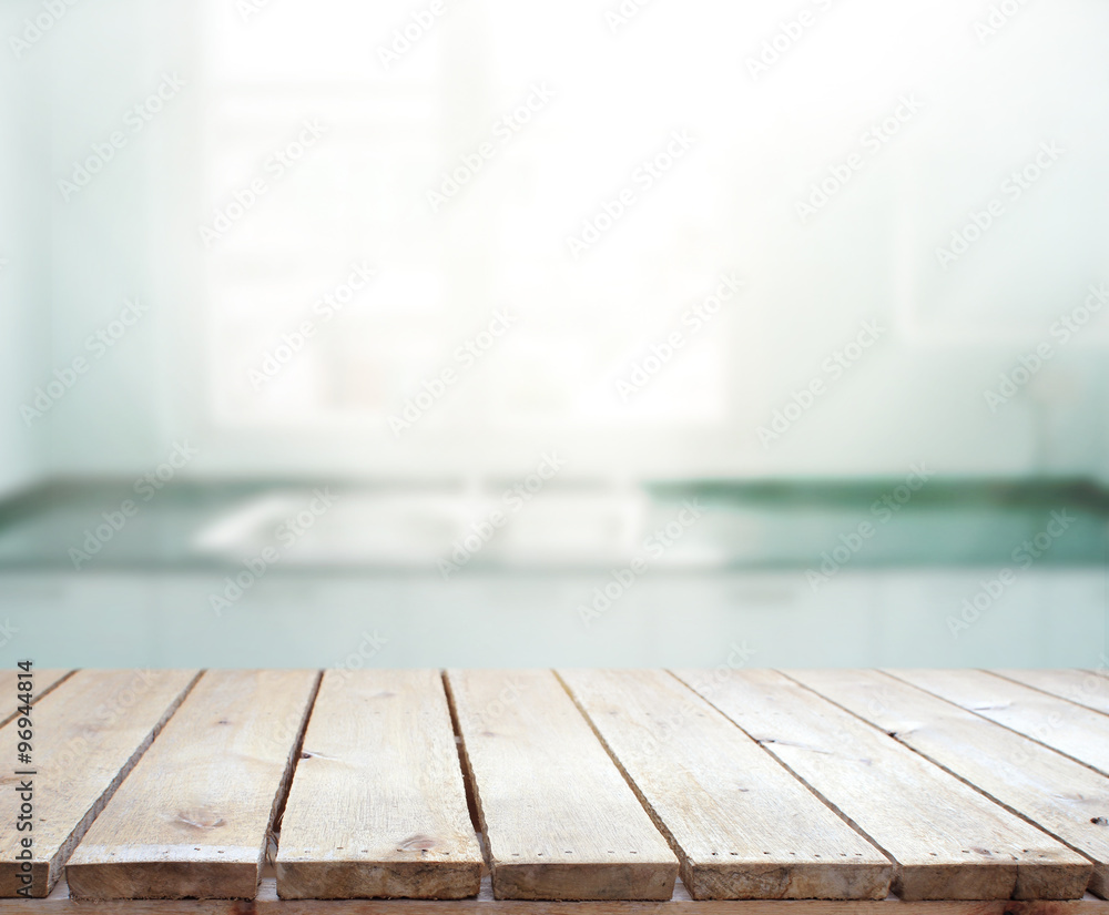 Table Top And Blur Interior of Background