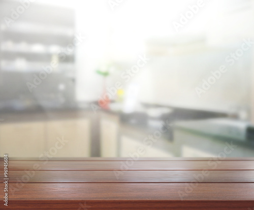 Table Top And Blur Interior of Background