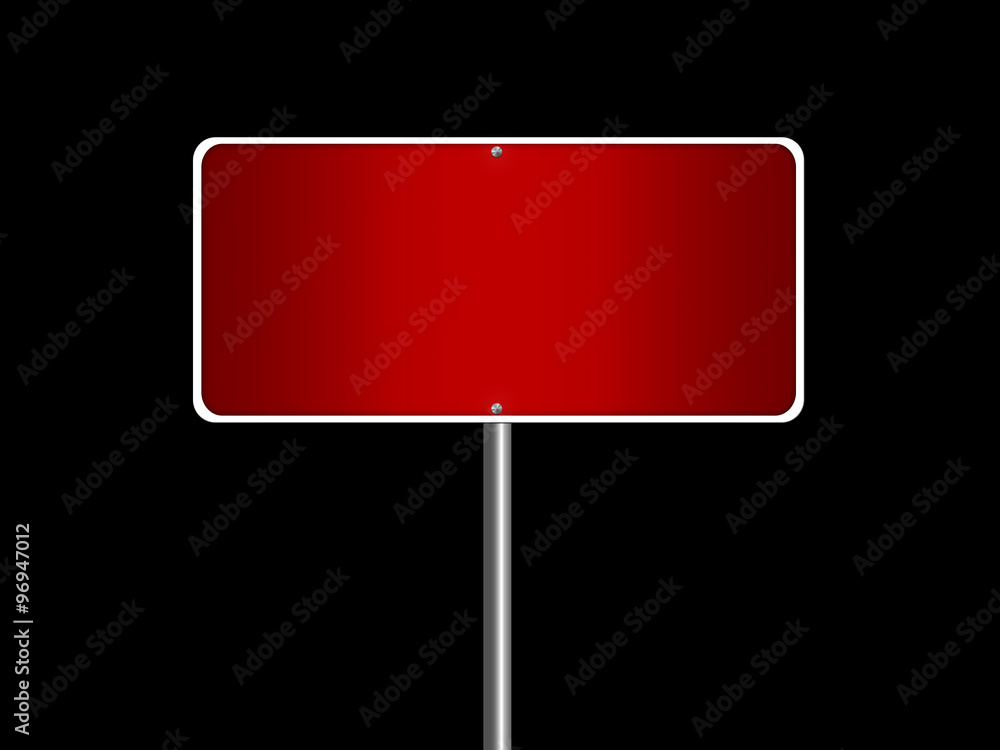 High resolution blank road sign empty highway street red signage isolated on black. High resolution blank road sign empty highway street red signage isolated on black.