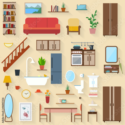 Furniture set for rooms of house