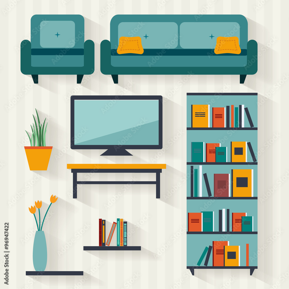 Living room with furniture Living room with furniture