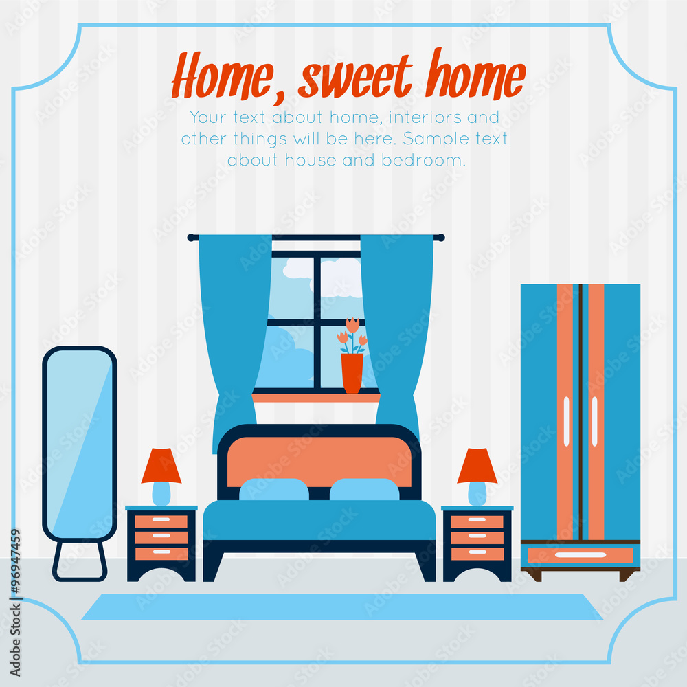 Fototapeta premium Bedroom with furniture