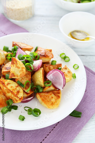 roasted potato with green onion