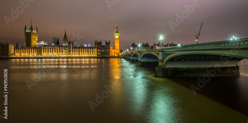 Big Ben Clock Tower and Parliament house at city of westminster, London England UK #96950808