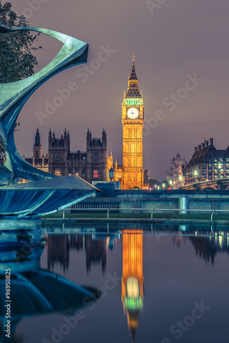 Big Ben Clock Tower and Parliament house at city of westminster, London England UK #96950825