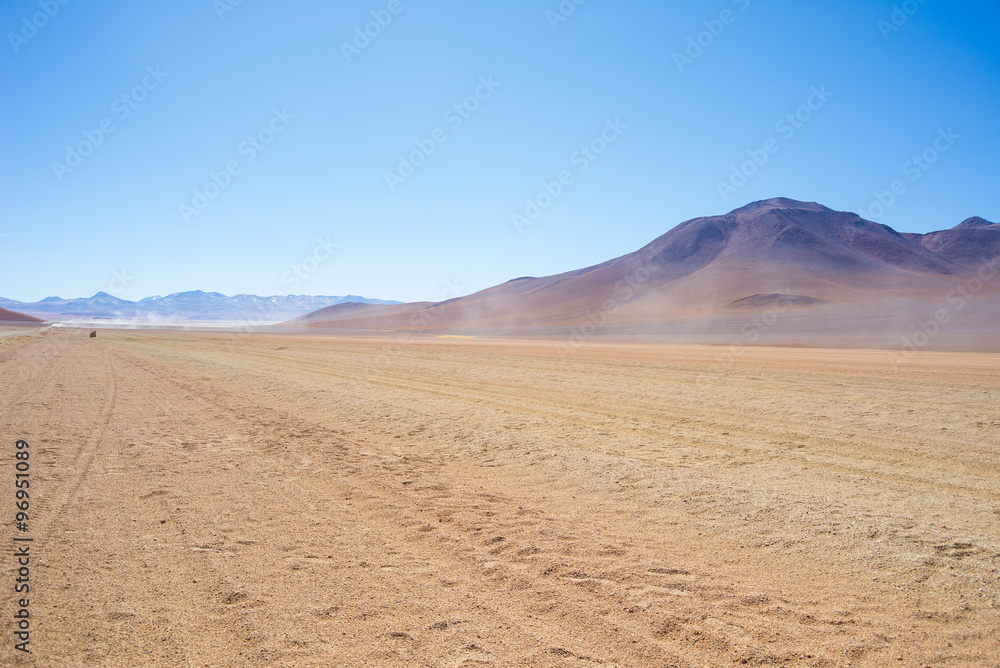 Sandy desert stretch on the Bolivian Andes