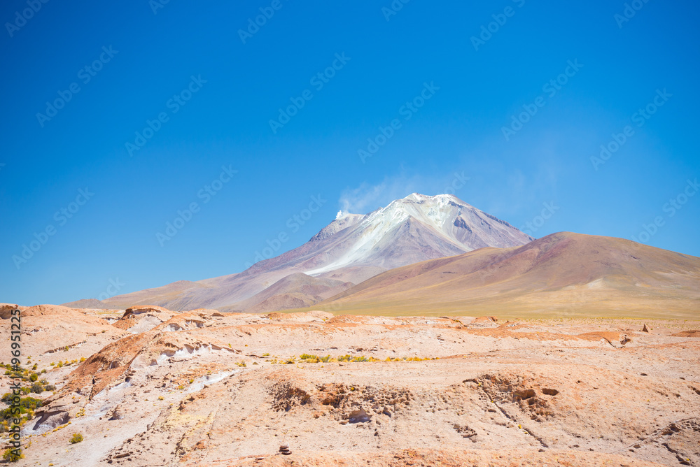 Steaming volcano on the Andes, Bolivia