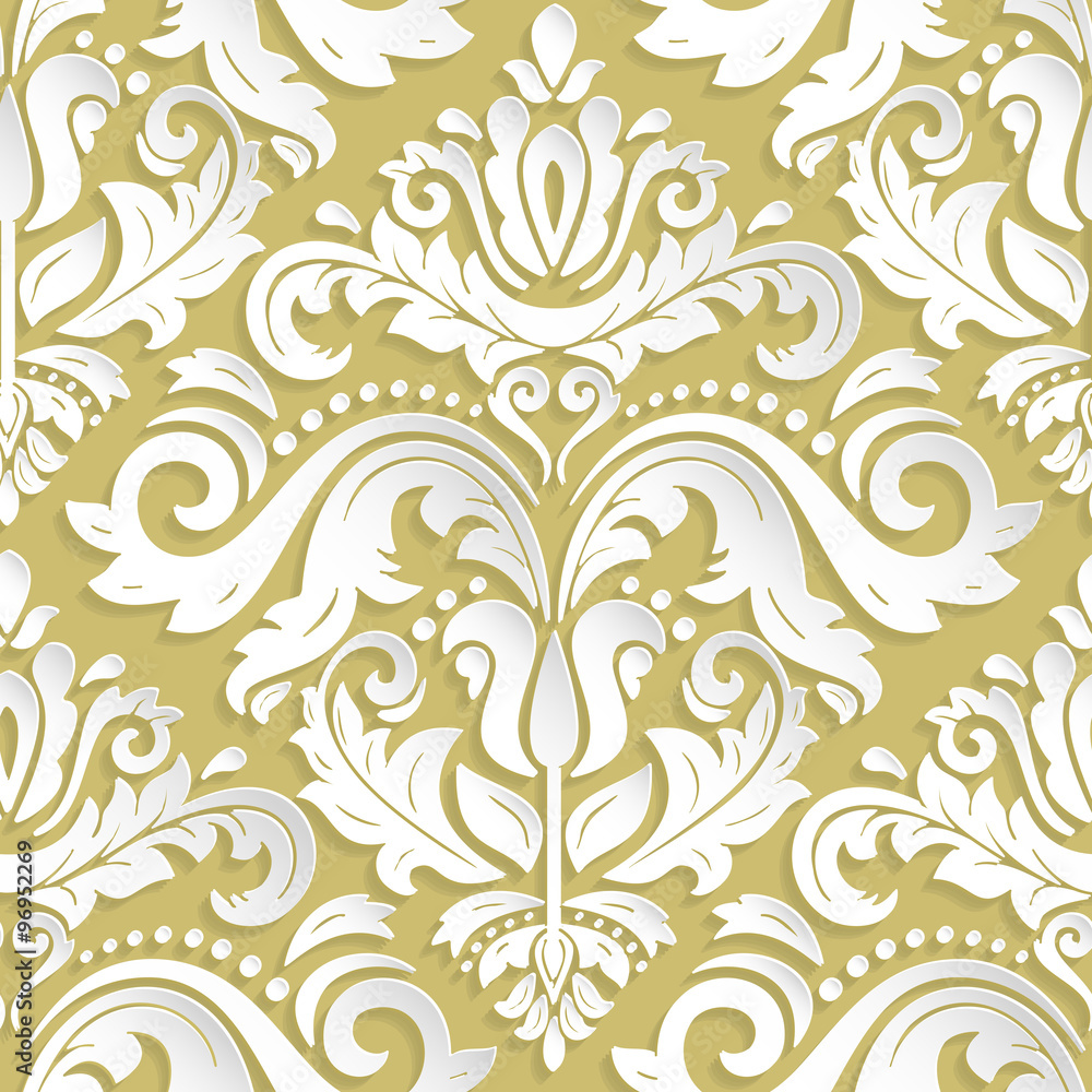 Seamless Vector Oriental Pattern With 3D Elements Seamless Vector Oriental Pattern With 3D Elements