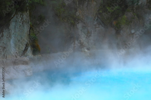 Beautiful blue geothermal lake