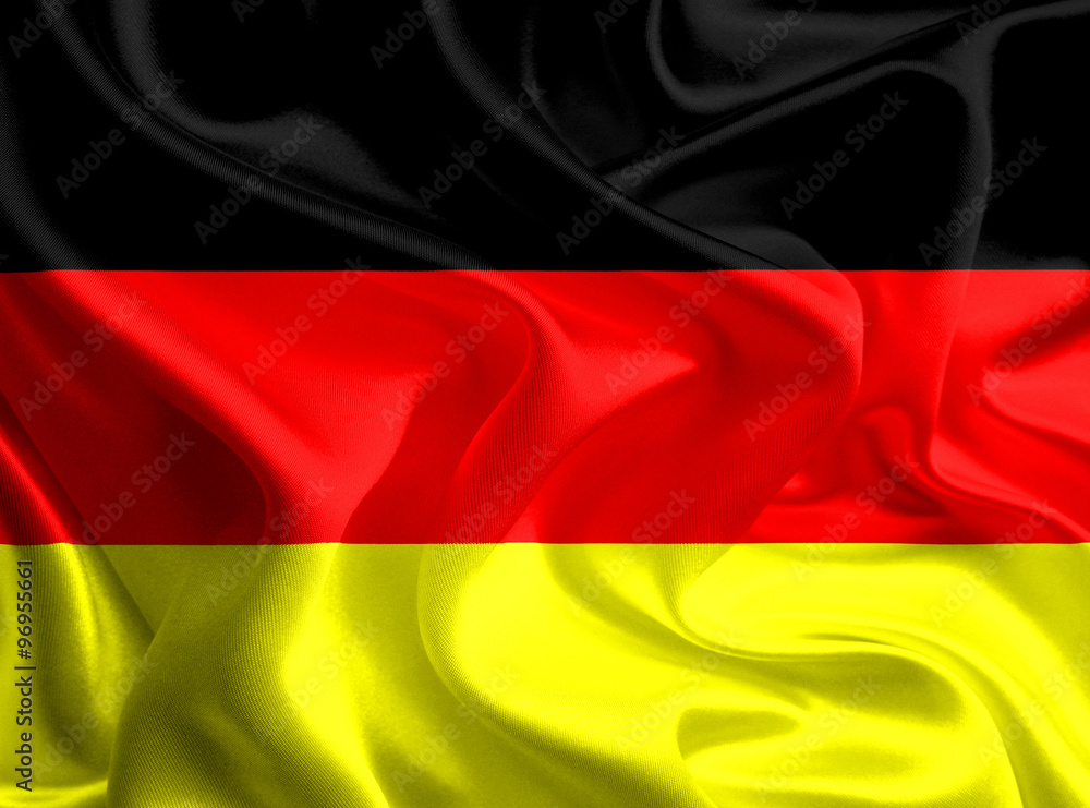 Naklejka premium Waving Fabric Flag of Germany