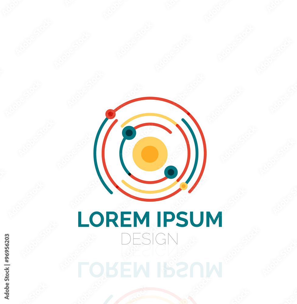 Vector swirl and circles outline minimal abstract geometric logo Vector swirl and circles outline minimal abstract geometric logo
