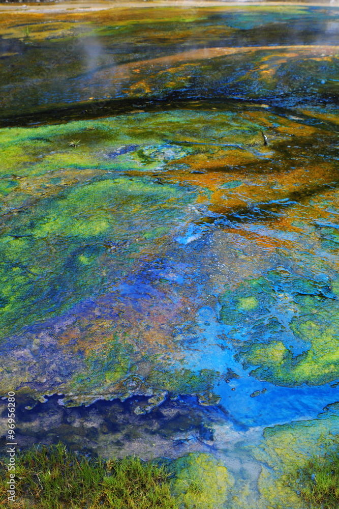 Colorful hot spring deposits