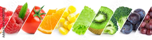 Panel kuchenny z motywem Color fruits, berries and vegetables