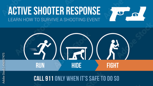 Active shooter response safety procedure photo