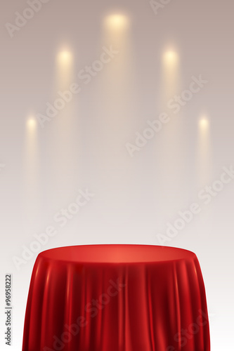 Presentation covered pedestal