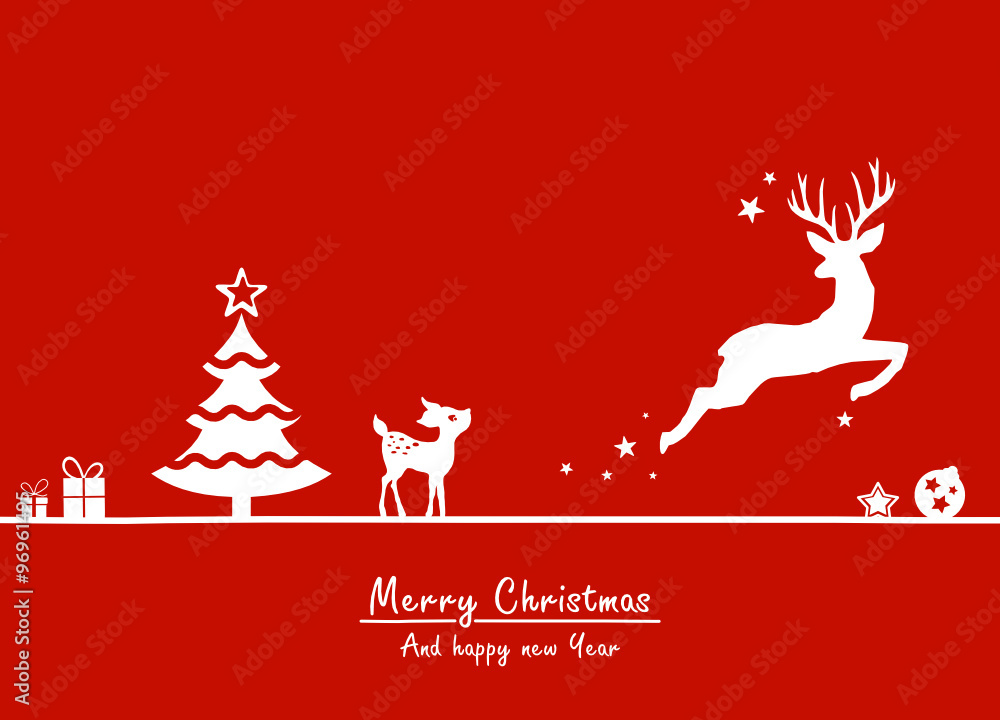 Fototapeta premium Weihnachten Hirsch
