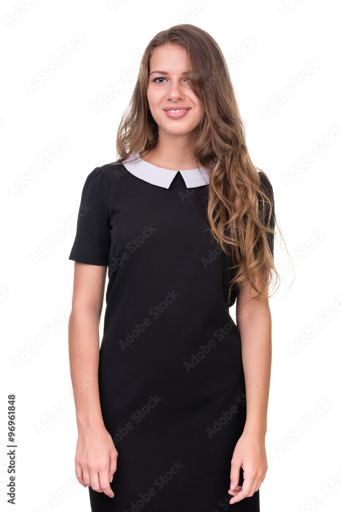 Smiling girl on a white background Smiling girl on a white background
