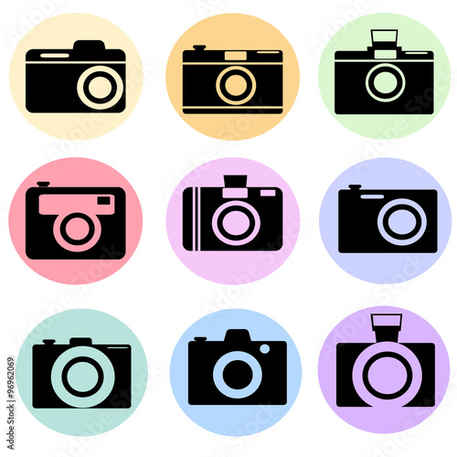camera in colorful icons