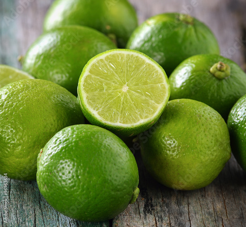 lime on wooden table